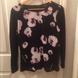 Kardashian Collection Floral Black Top